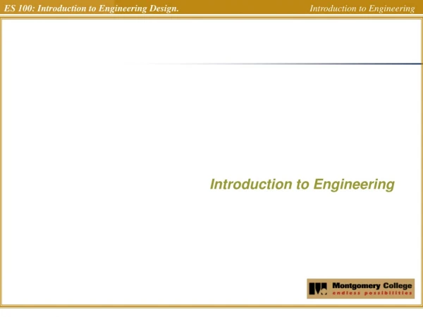 Introduction to Engineering