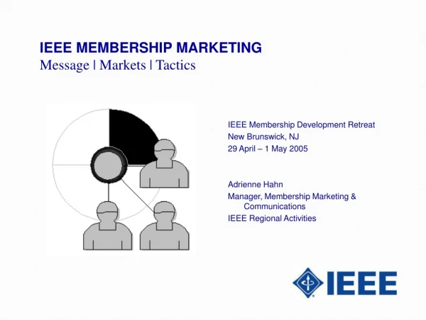 IEEE MEMBERSHIP MARKETING  Message | Markets | Tactics
