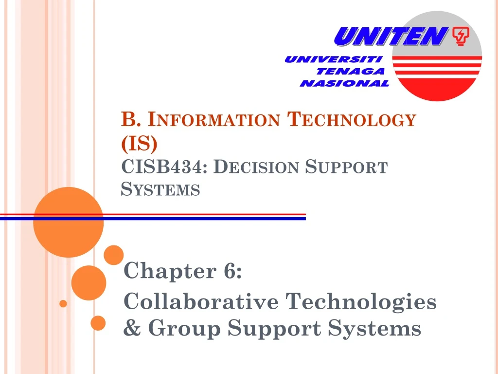 b information technology is cisb434 decision support systems