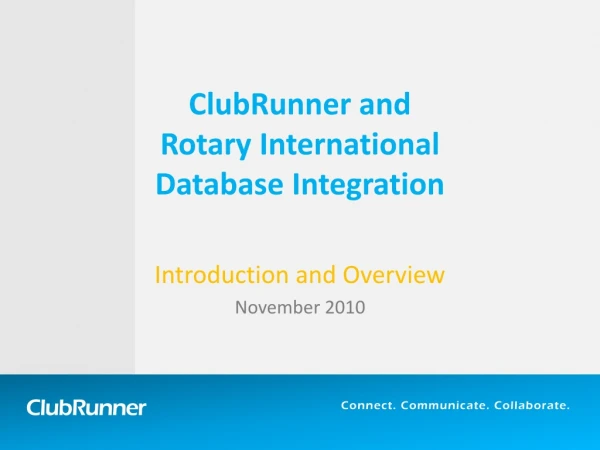 ClubRunner and  Rotary International  Database Integration