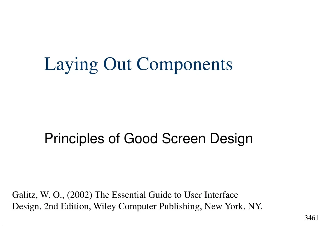 laying out components