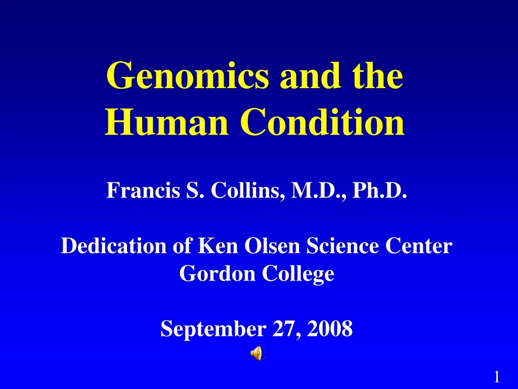 genomics and the human condition