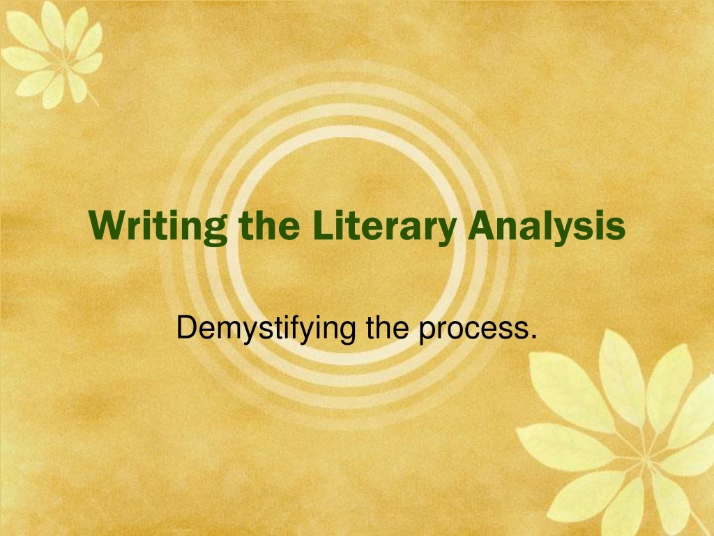 writing the literary analysis