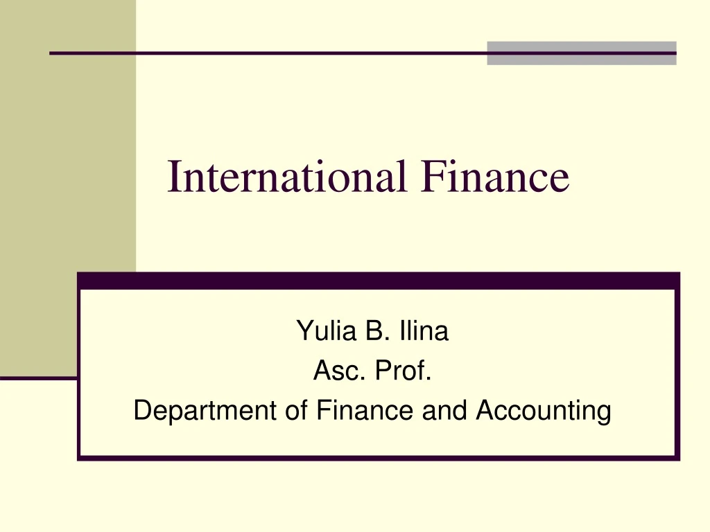 international finance