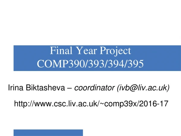 Final Year Project COMP390/393/394/395