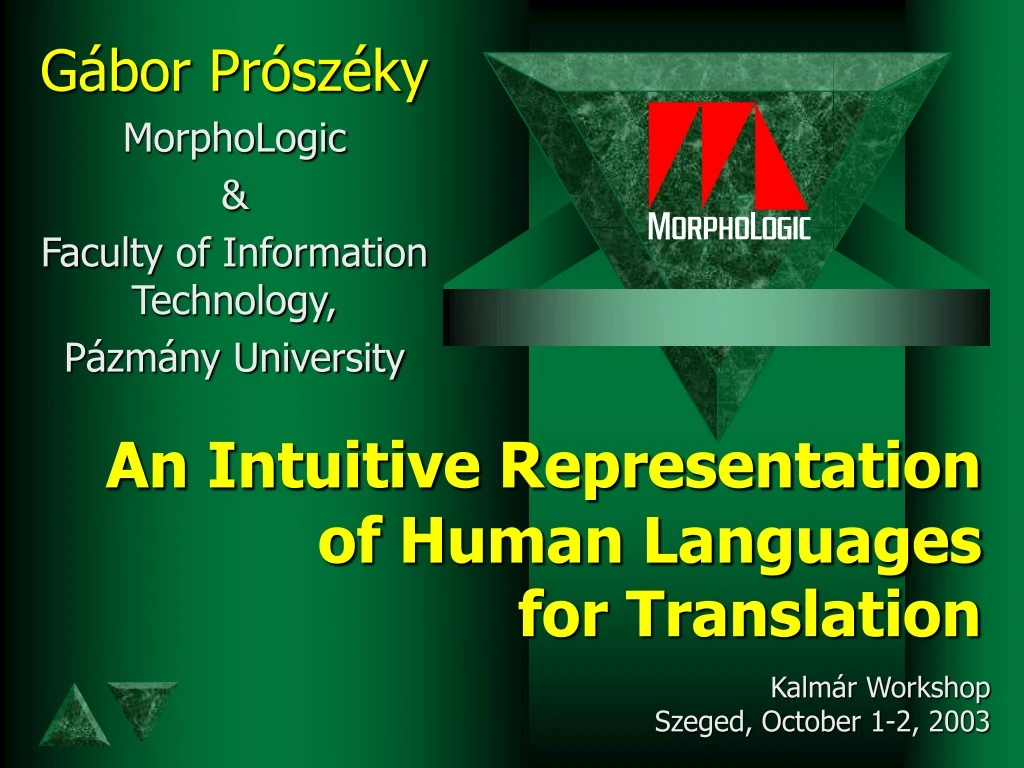 an intuitive representation of human languages for translation