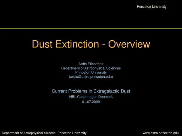 Dust Extinction - Overview