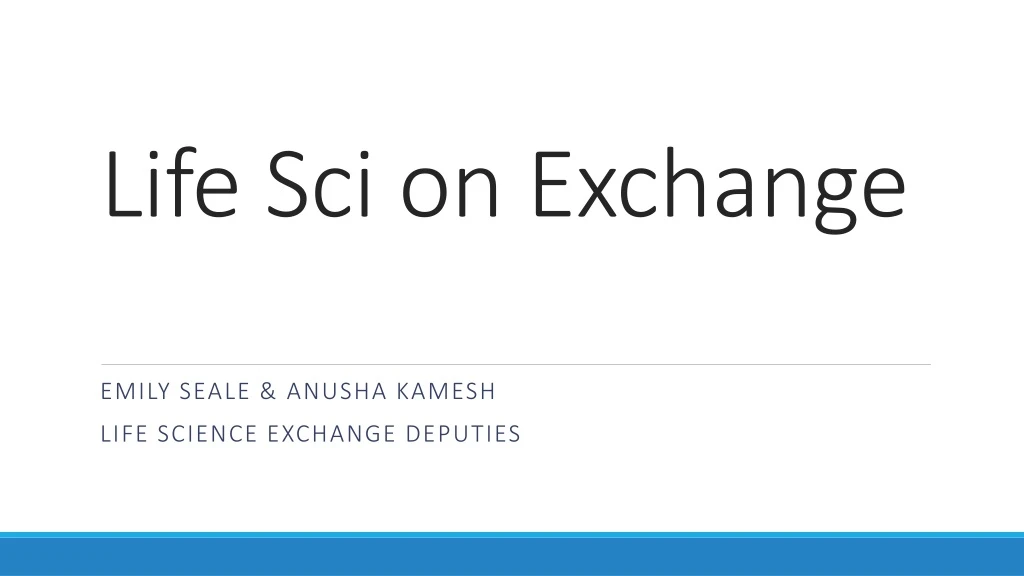 life sci on exchange