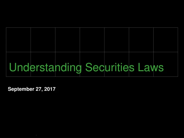 Understanding Securities Laws