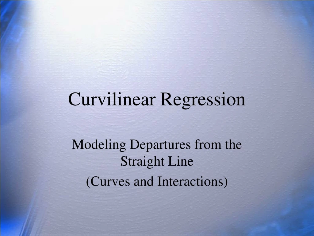 curvilinear regression