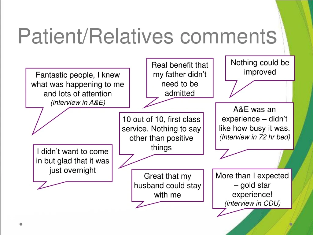 patient relatives comment s