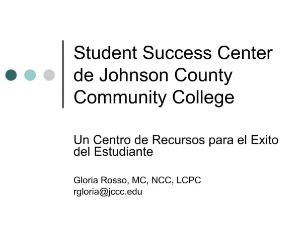 Student Success Center de Johnson County Community College