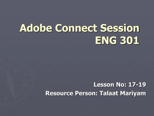 Adobe Connect Session  ENG 301