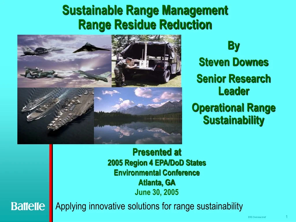 by steven downes senior research leader operational range sustainability