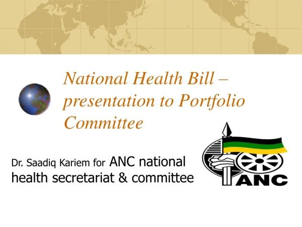 National Health Bill – presentation to Portfolio Committee