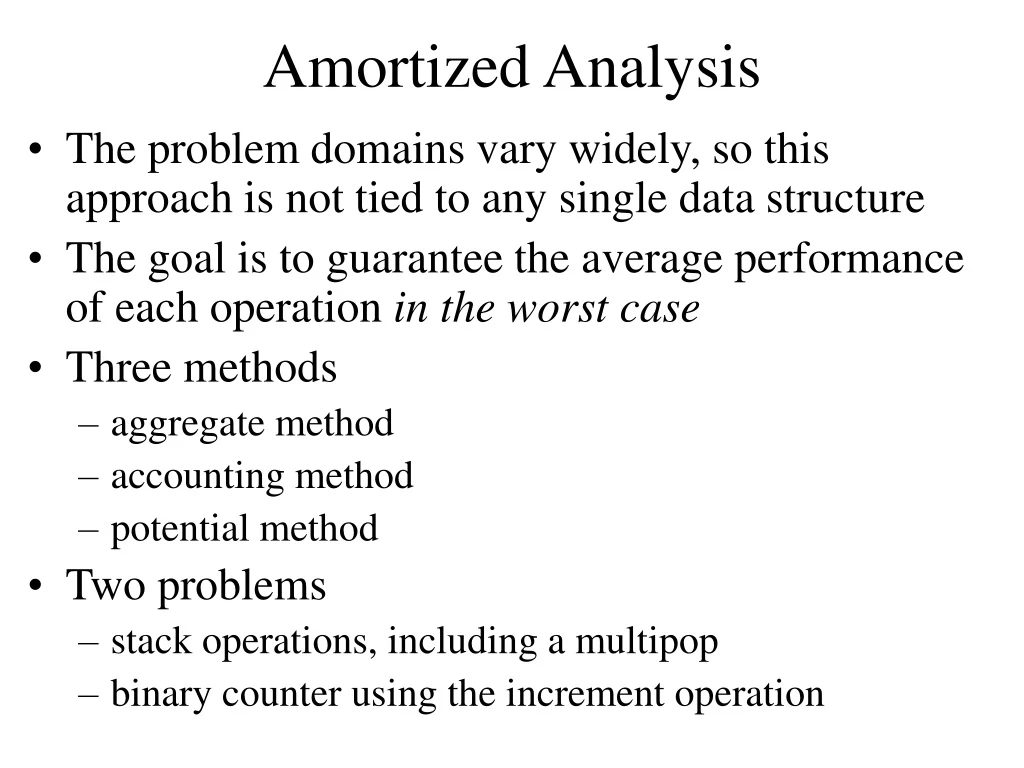 amortized analysis