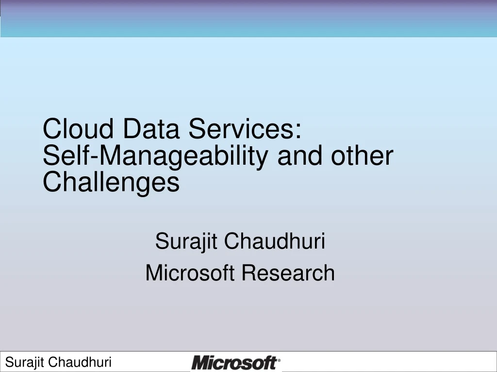 cloud data services self manageability and other challenges