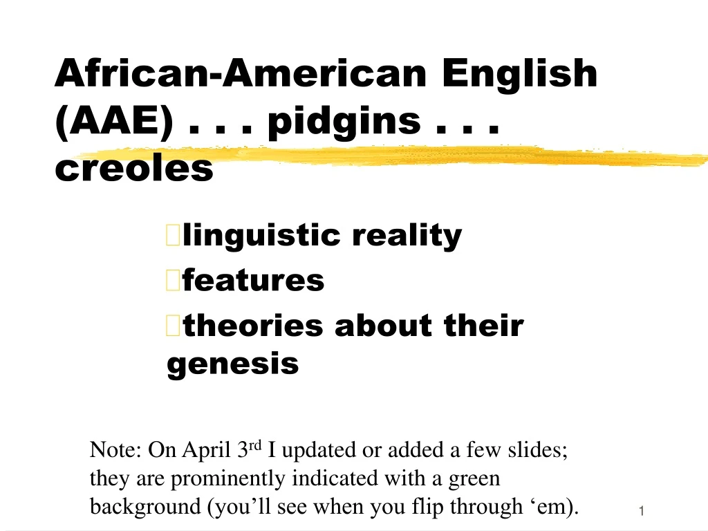 african american english aae pidgins creoles