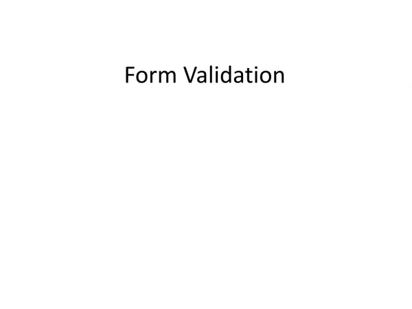 Form Validation