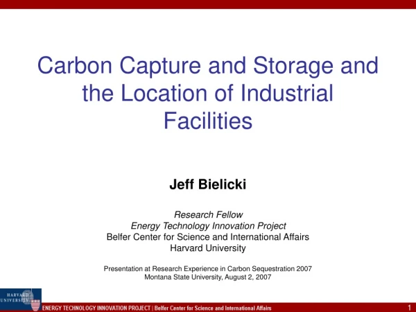 Carbon Capture and Storage and the Location of Industrial Facilities