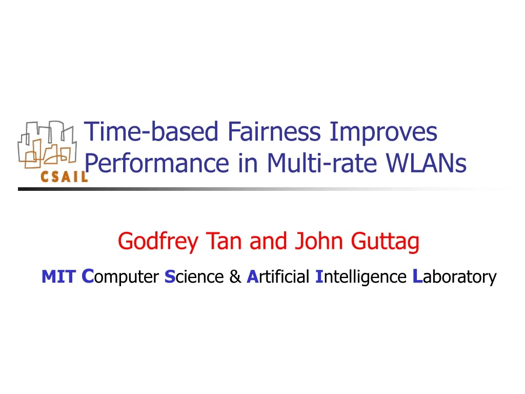 time based fairness improves performance in multi rate wlans