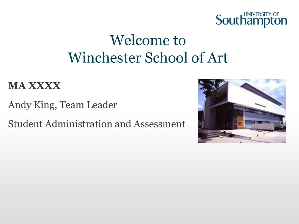 welcome to winchester school of art
