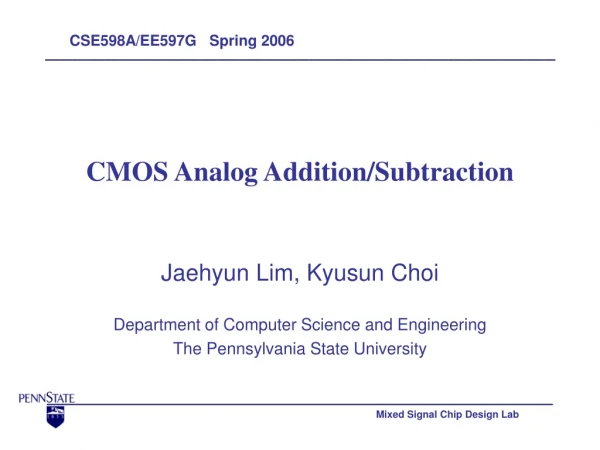 CMOS Analog Addition/Subtraction