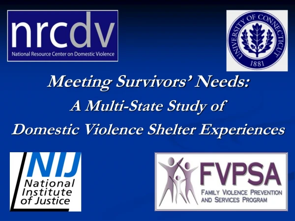 Meeting Survivors’ Needs: A Multi-State Study of   Domestic Violence Shelter Experiences