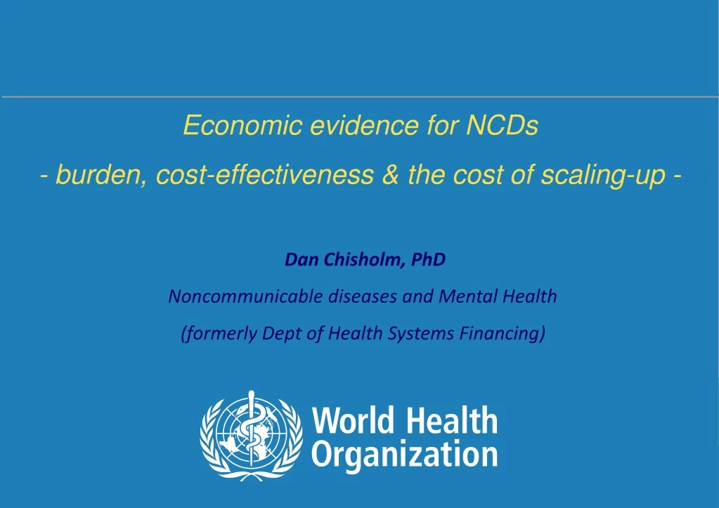 economic evidence for ncds burden cost