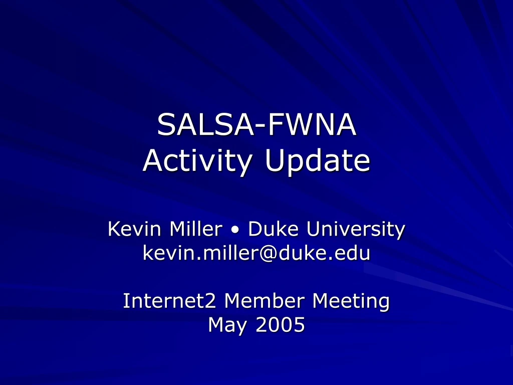salsa fwna activity update