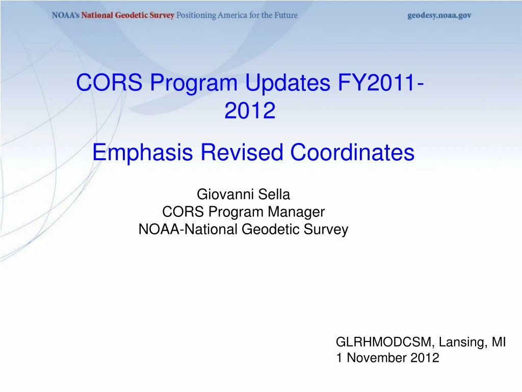 giovanni sella cors program manager noaa national geodetic survey