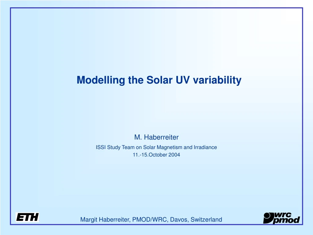 modelling the solar uv variability