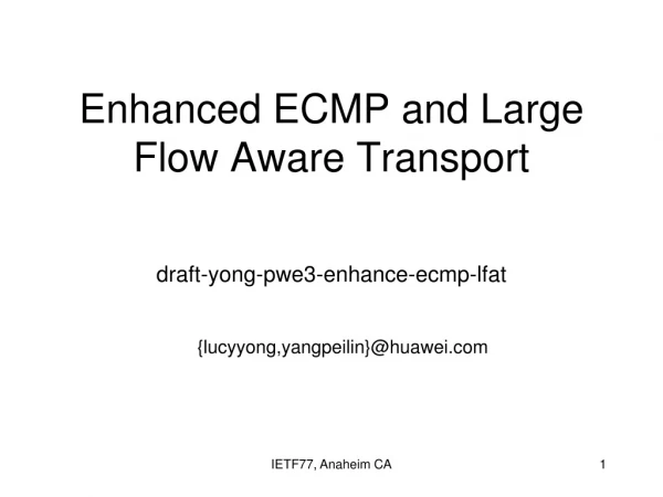 Enhanced ECMP and Large Flow Aware Transport draft-yong-pwe3-enhance-ecmp-lfat