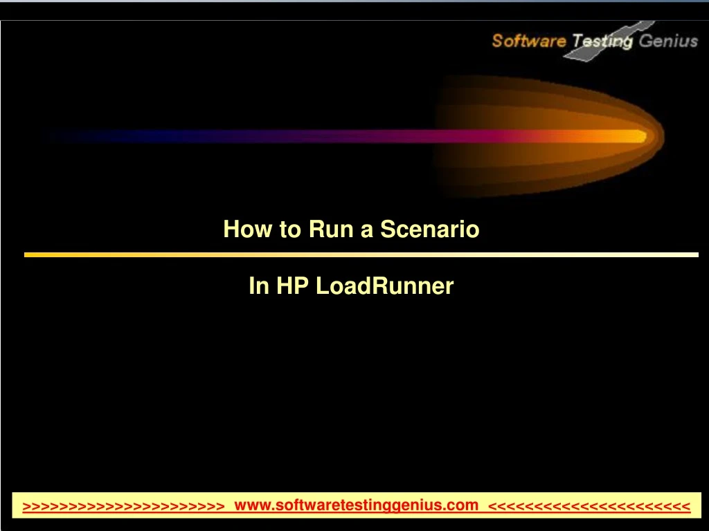how to run a scenario in hp loadrunner