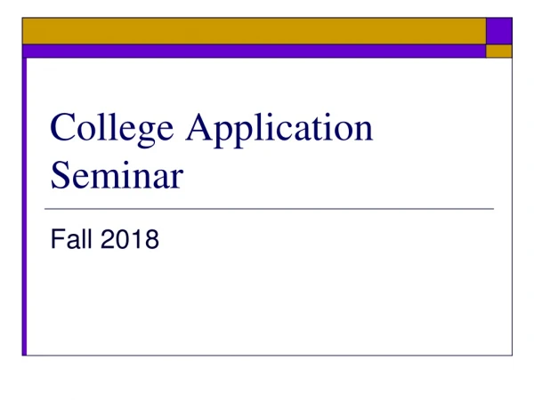 College Application Seminar