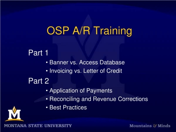 OSP A/R Training