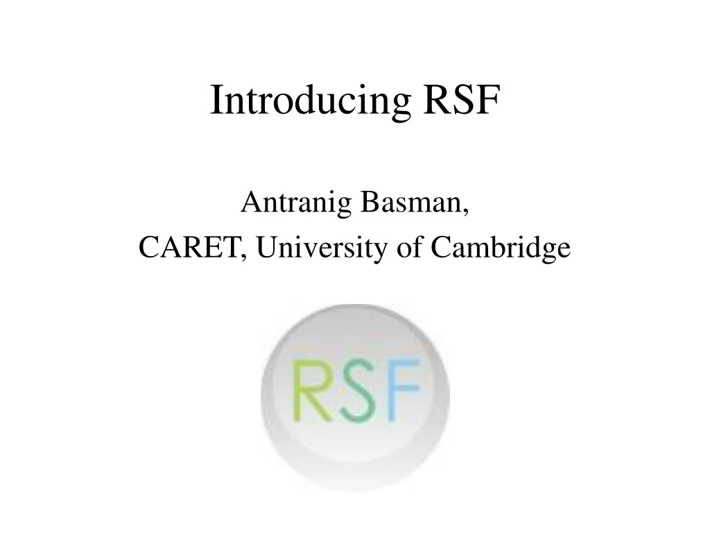 introducing rsf