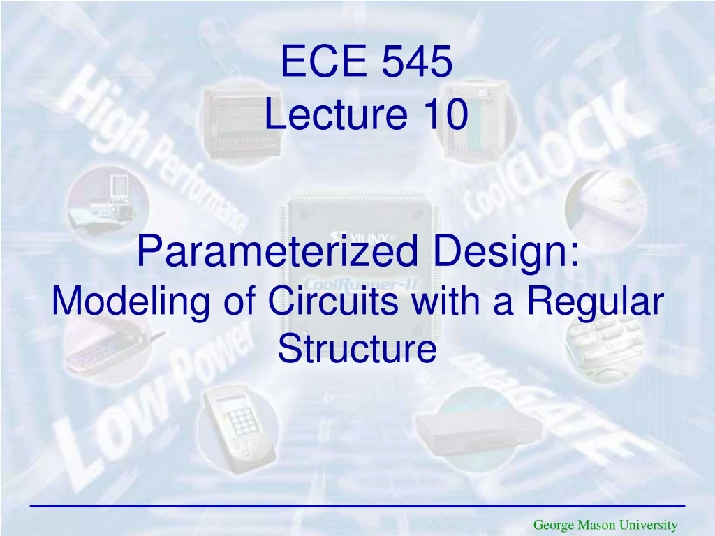 parameterized design modeling of circuits with a regular structure