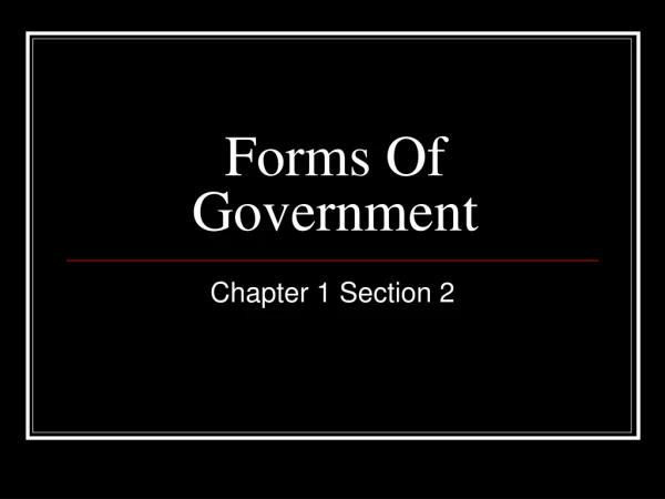 Forms Of Government