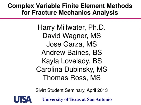 Complex Variable Finite Element Methods for Fracture Mechanics Analysis