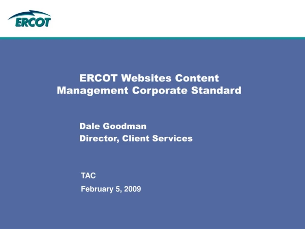 ERCOT Websites Content Management Corporate Standard