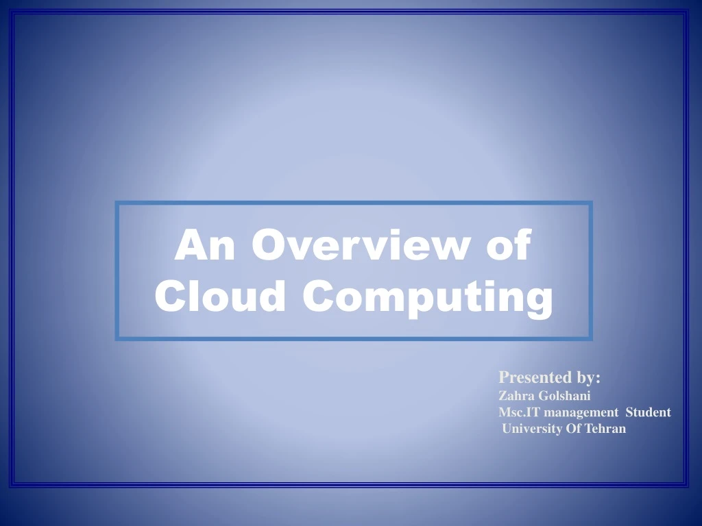 an overview of cloud computing