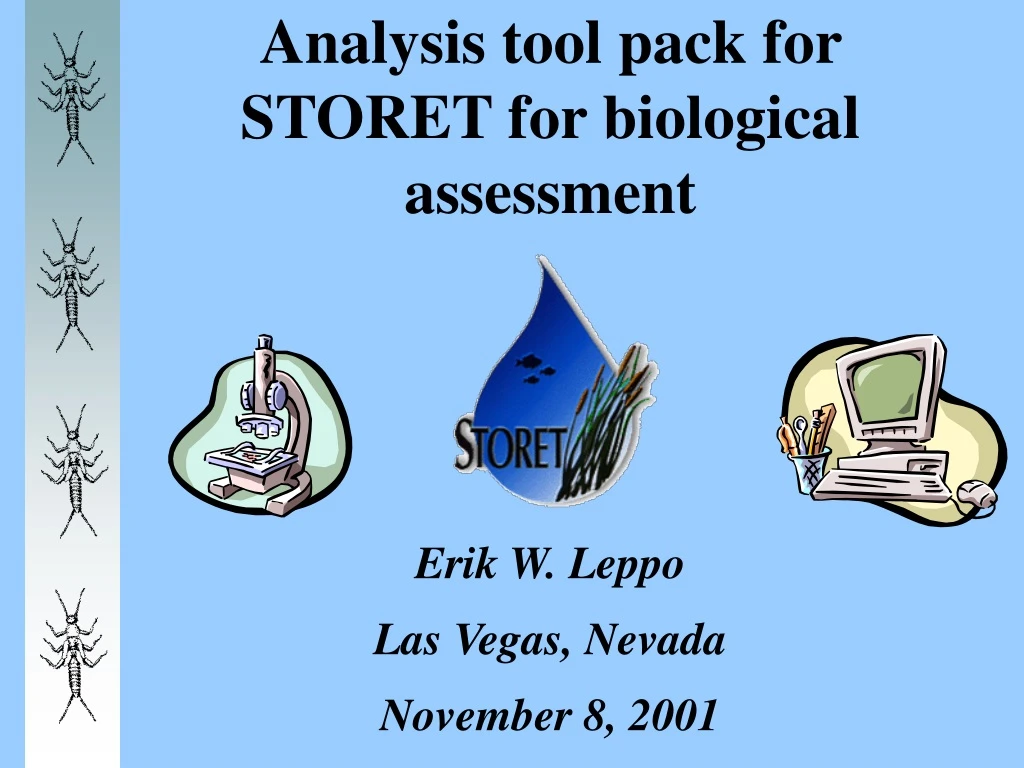 analysis tool pack for storet for biological assessment