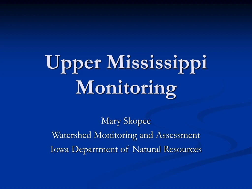 upper mississippi monitoring