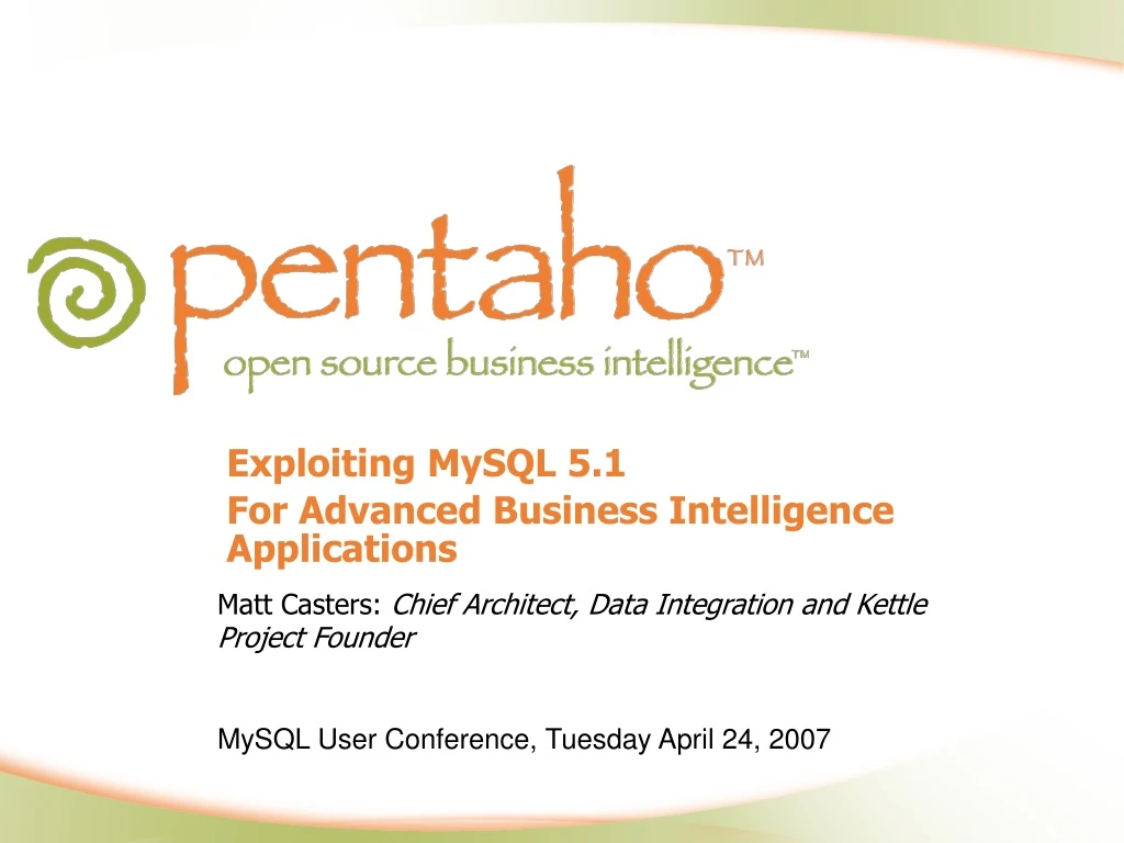 exploiting mysql 5 1 for advanced business intelligence applications