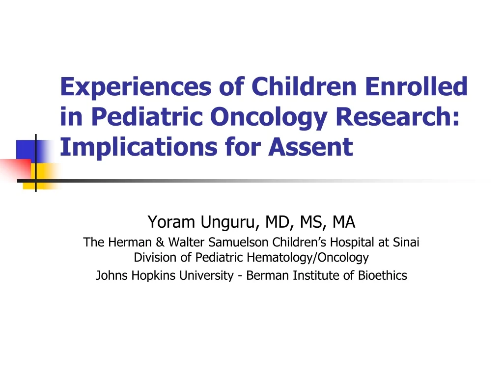 experiences of children enrolled in pediatric oncology research implications for assent