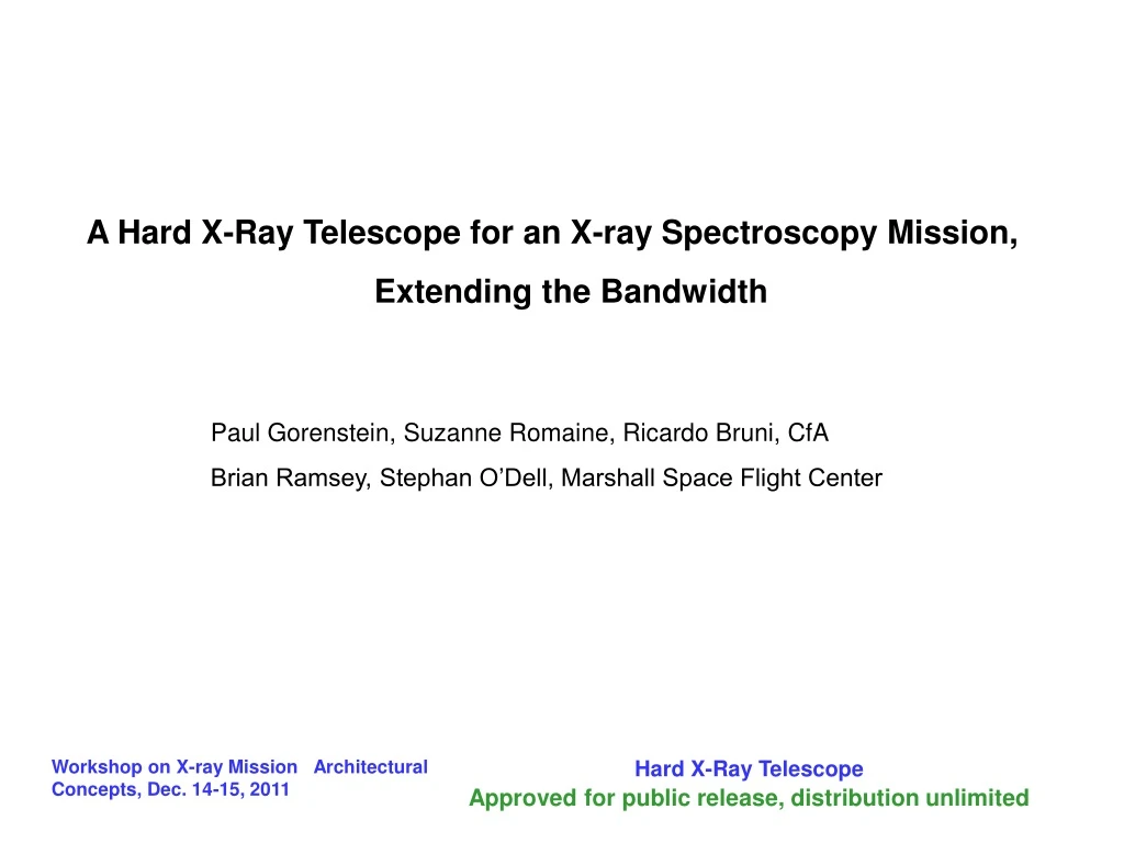 a hard x ray telescope for an x ray spectroscopy