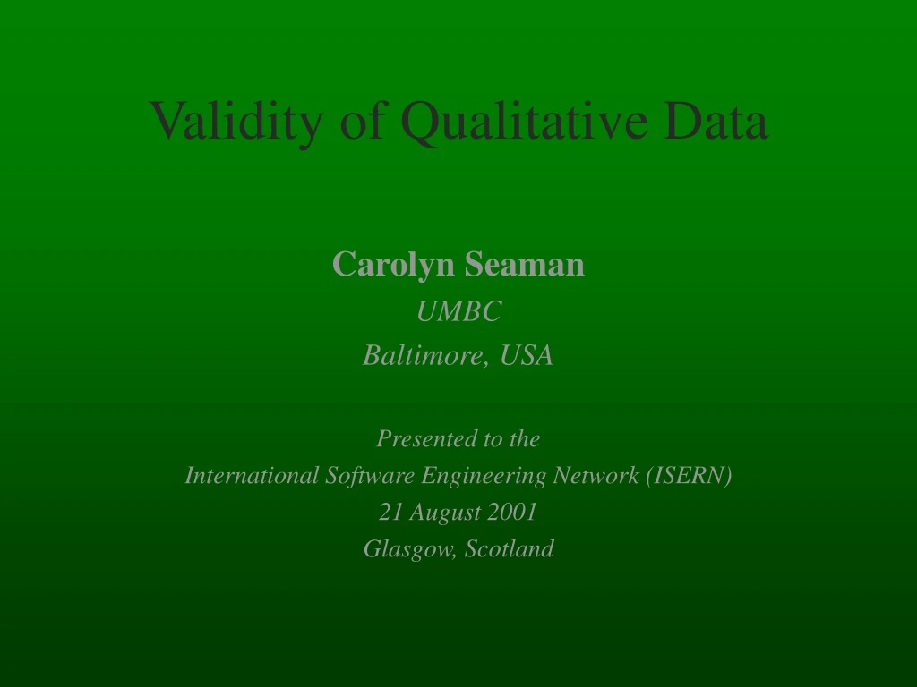 validity of qualitative data