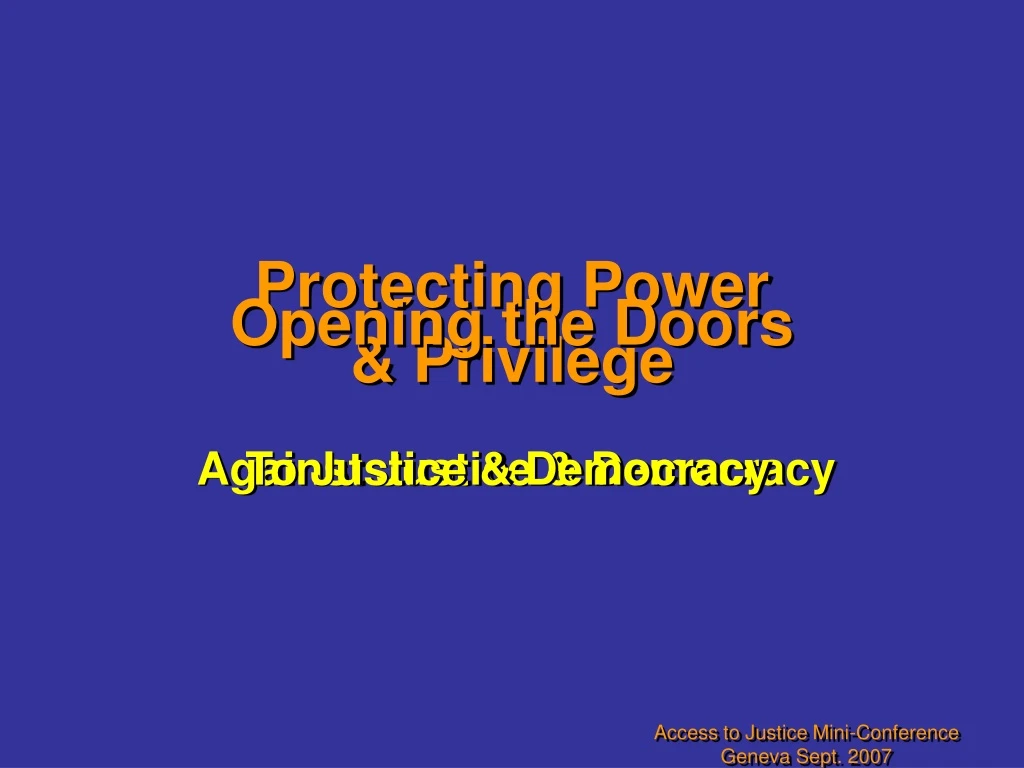 protecting power privilege