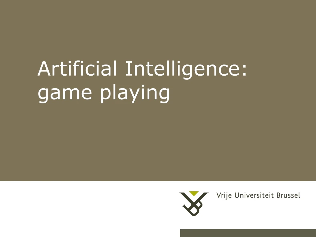 artificial intelligence game playing